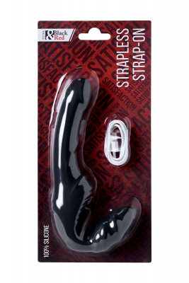 901408-5/ Безремневой страпон Black&Red by TOYFA с вибрацией, влагостойкий, силикон, черный, 35 см